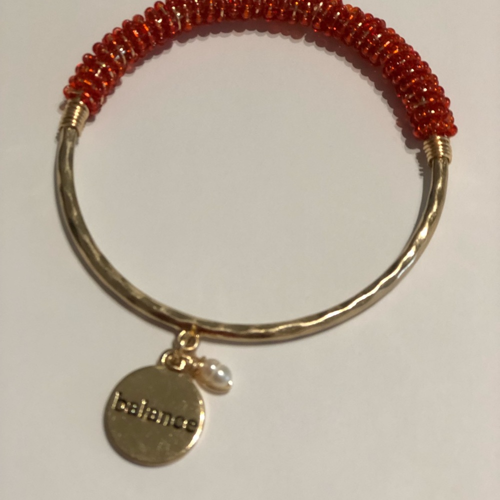 Red bangle. Handmade. Jewelry. - Picture 6 of 7